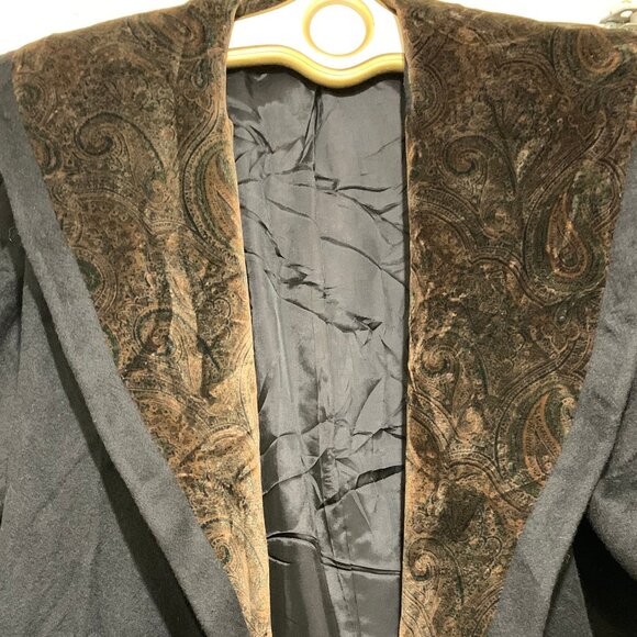 VINTAGE JONATHAN MICHAEL BIG COLLAR DOUBLE BREAST WOOL TRENCH COATS SIZE L - Picture 7 of 16